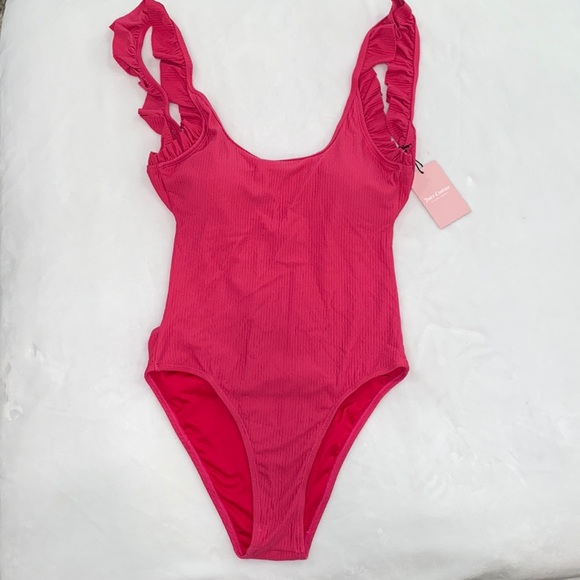 Juicy Couture Swimsuit W/ Ruffle Armhole Ribbed - Picture 4 of 9